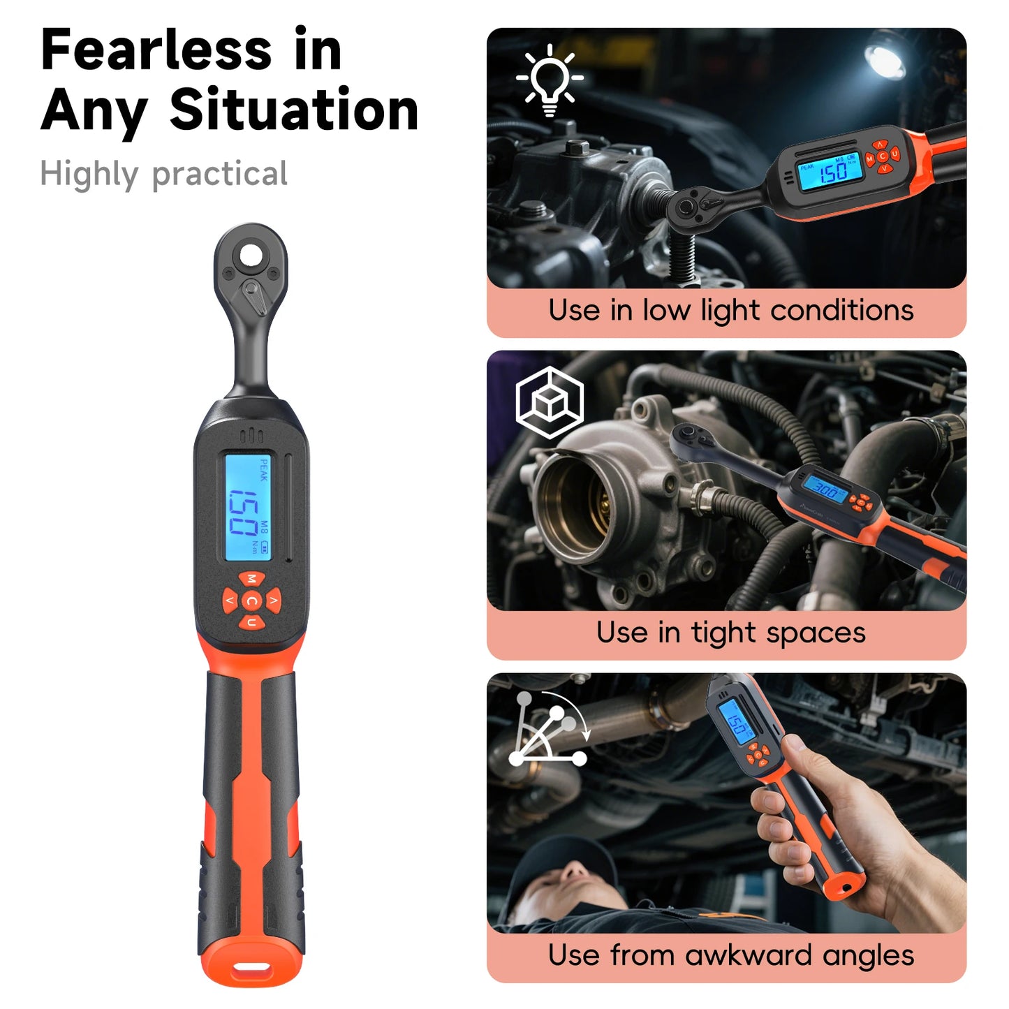 MoveCrab Digital Torque Wrench 1 To 340 Nm With LED