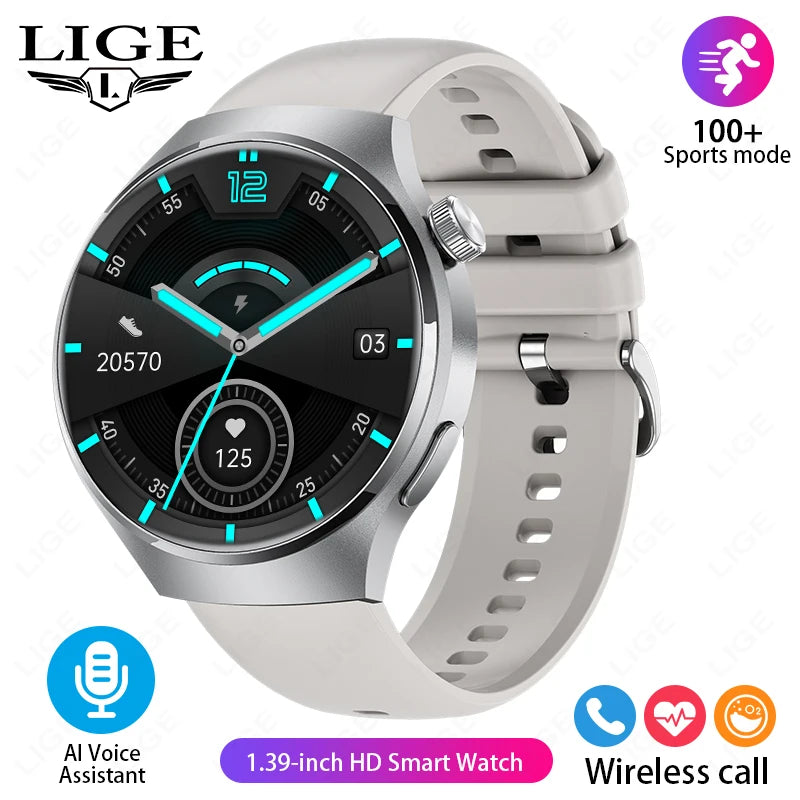 LIGE NFC Smart Watch Men GPS IP68 Bluetooth Call Monitor