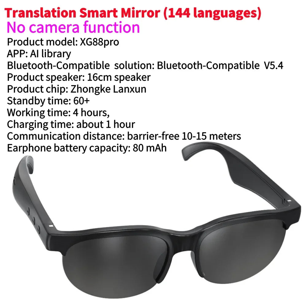 ALLOYSEED Smart HD 1080P WiFi Glasses With Camera And Audio
