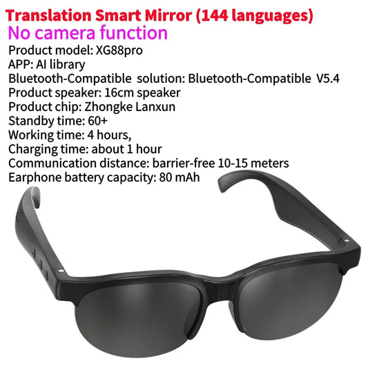 ALLOYSEED Smart HD 1080P WiFi Glasses With Camera And Audio