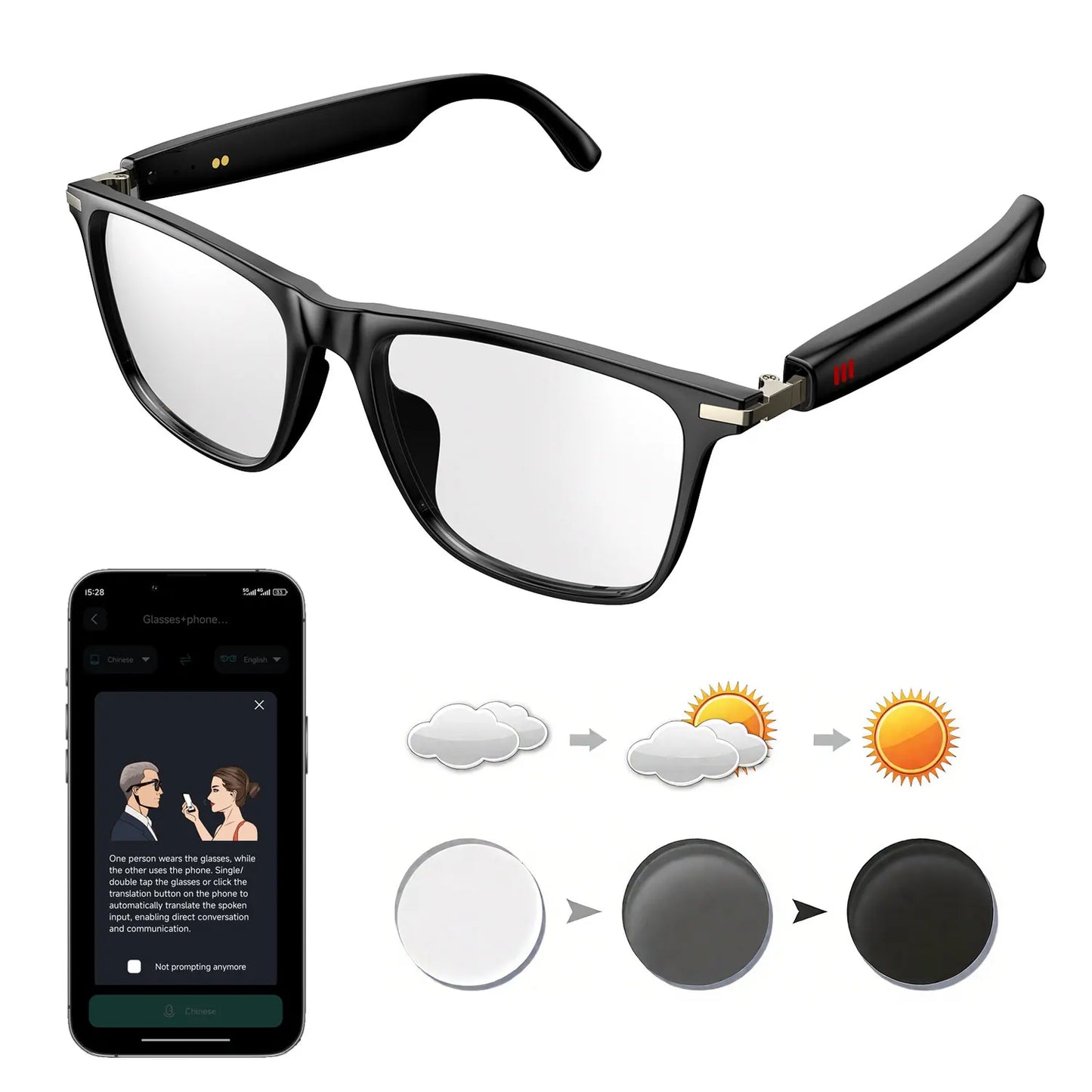 Giinova Smart Glasses With App Translation And Open Ear Audio