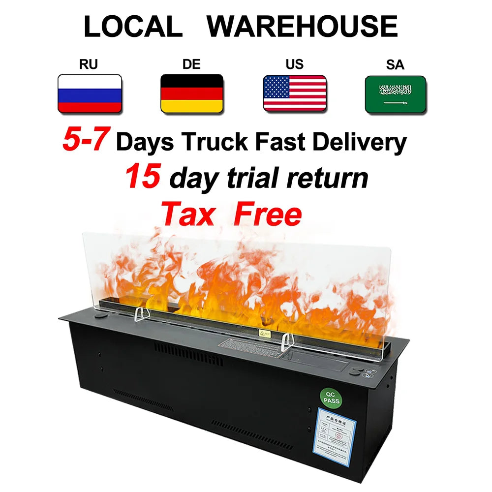 AFLYEVER Electric Steam Simulator Fireplace With Remote Wall Mount LED